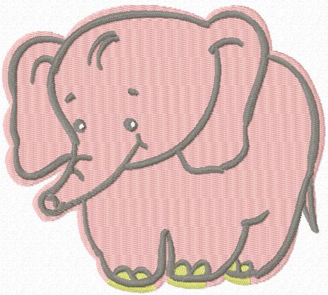 Baby Elephant free machine embroidery design