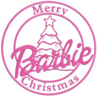 Merry Christmas Barbie embroidery design