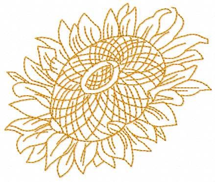 Sunflower free embroidery design 2