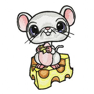 Mouse and Cheese machine embroidery design