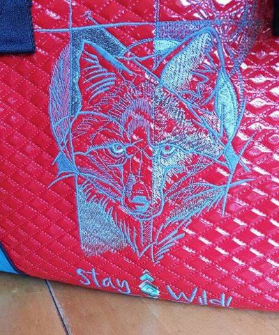 Embroidered fox dreamcatcher design
