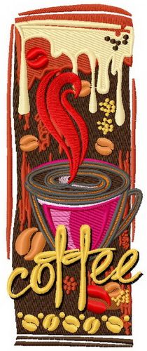 Coffee 2 machine embroidery design
