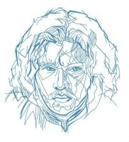Jon Snow art embroidery design
