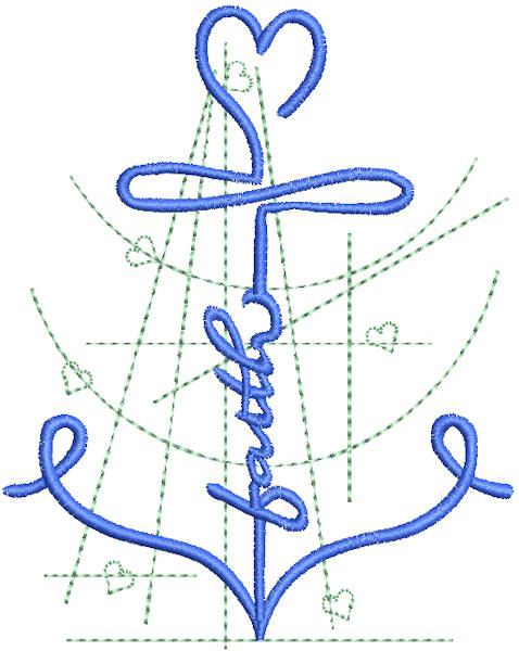 anchor faith free embroidery design