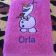 Olaf delighted design on towel embroidered