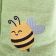 Towel with baby bee free machine embroidery design