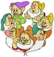 Seven dwarfs embroidery design