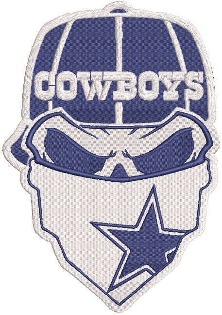 Dallas Cowboys Skull logo embroidery design