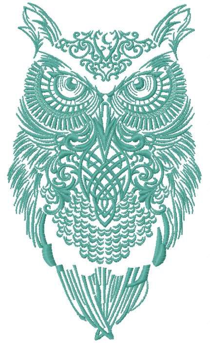 Tribal owl embroidery design 3