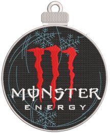 Monster energy Christmas ball embroidery design