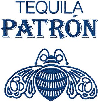 Patron tequila logo machine embroidery design