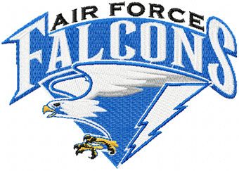 Air Force Falcons logo machine embroidery design