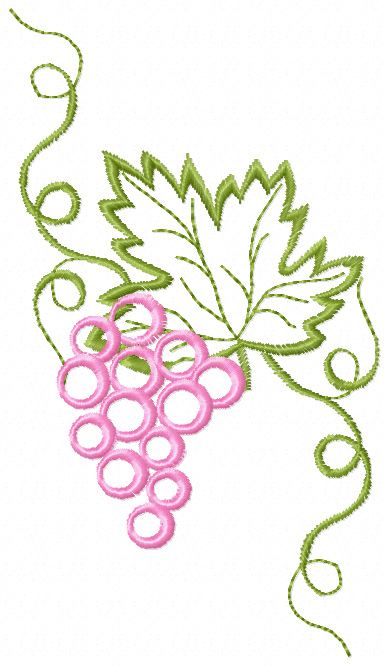 Bunch grapes free machine embroidery design