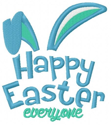 Happy Easter everyone machine embroidery design