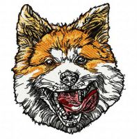 Japanese Akita embroidery design