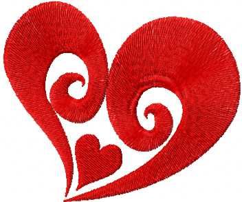 Red big heart free embroidery design