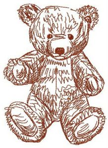 Old bear toy 9 embroidery design