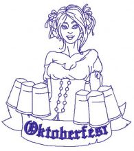 Oktoberfest girl 4 embroidery design
