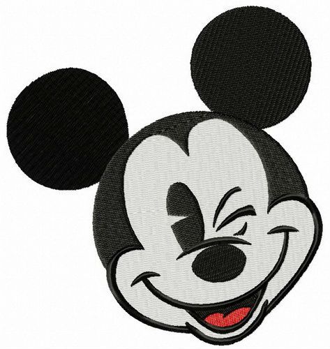 Mickey winks machine embroidery design