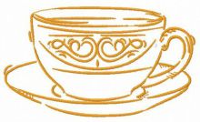 Cup of latte embroidery design