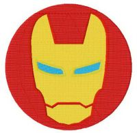 Iron Man round badge embroidery design