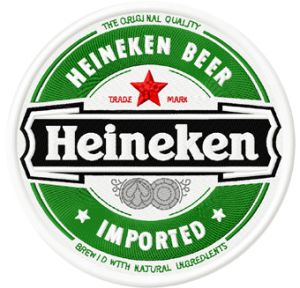 Heineken Beer round logo embroidery design