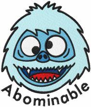 Abominable head embroidery design