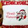Christmas embroidered cushion with Santa Claus design