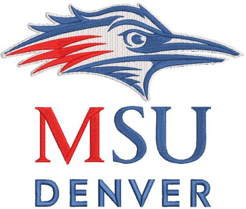 MSU of Denver logo embroidery design