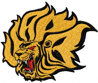 Arkansas Pine Bluff Golden Lions logo machine embroidery design