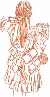 Stranger girl embroidery design