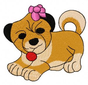 Small dog embroidery design