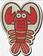 Lobster embroidery design