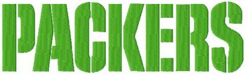 Green bay packers wordmark logo machine embroidery design