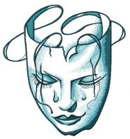 Mask of sadness embroidery design