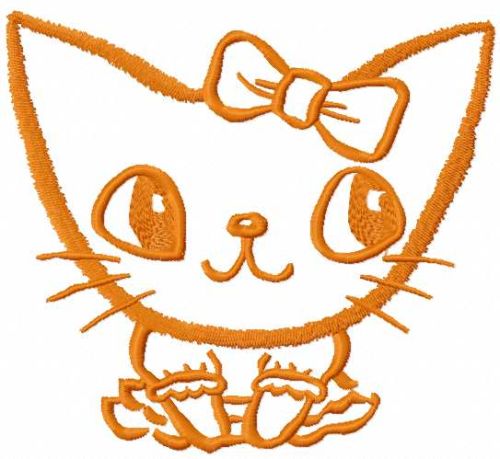 Orange cat embroidery design