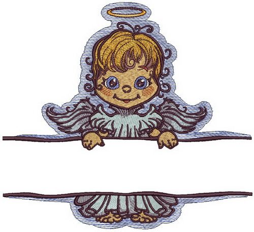 Angel with poster 1 machine embroidery design