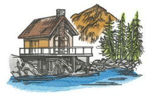 River house embroidery design