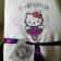 White embroidered towel with Hello Kitty Ballerina 