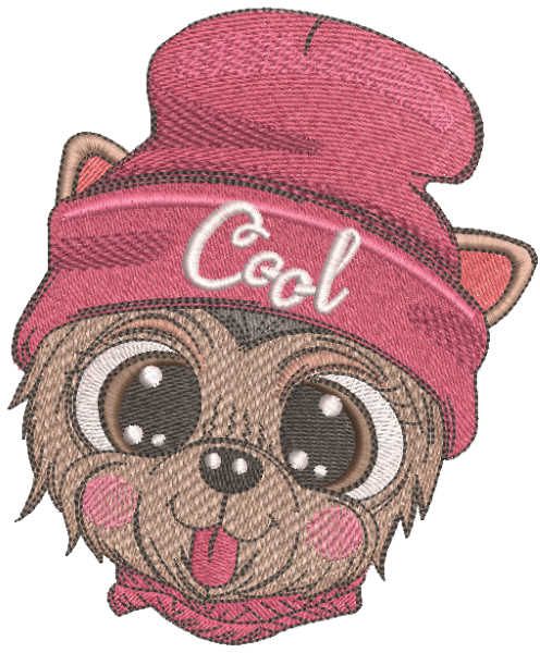 Winter cool_dog embroidery design