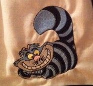 Cheshire cat embroidered