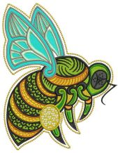 Hardworking bee embroidery design