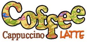 Cappuccino and latte embroidery design
