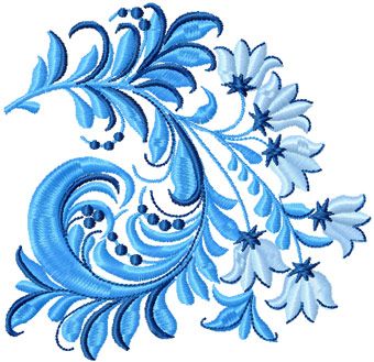 Blue Flower 2 machine embroidery design