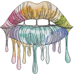 Rainbow Mouth embroidery design