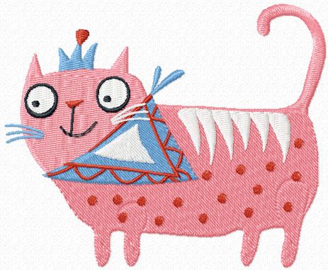 King Cat free machine embroidery design