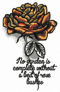 No garden is complete without roses embroidery design