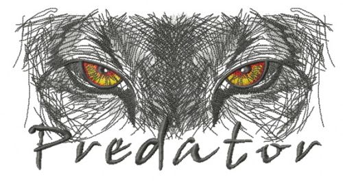Predators look machine embroidery design