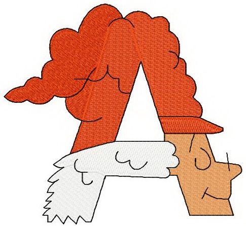 Dr. Seuss alphabet letter A machine embroidery design