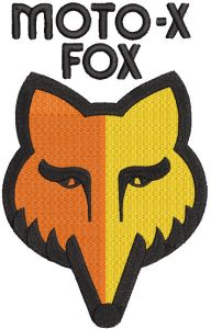 Moto-X Fox Head embroidery design
